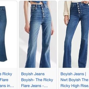 NWT Boyish The Ricky High Rise Flare Sz 28
